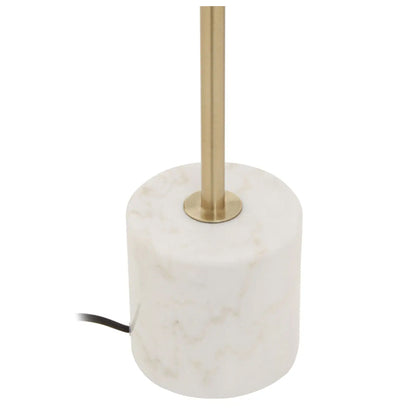 Murdoch Gold Metal Shade Table Lamp With White Marble Base
