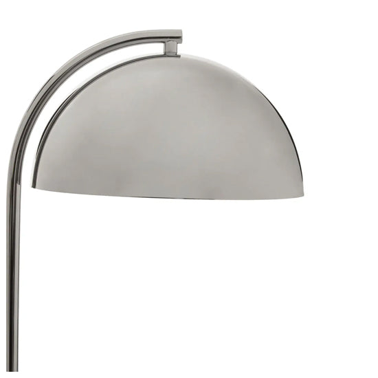 Murdoch Chrome Shade Table Lamp With White Marble Base