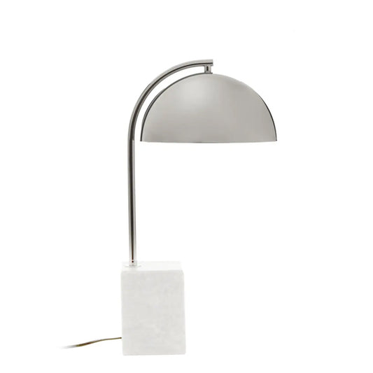 Murdoch Chrome Shade Table Lamp With White Marble Base