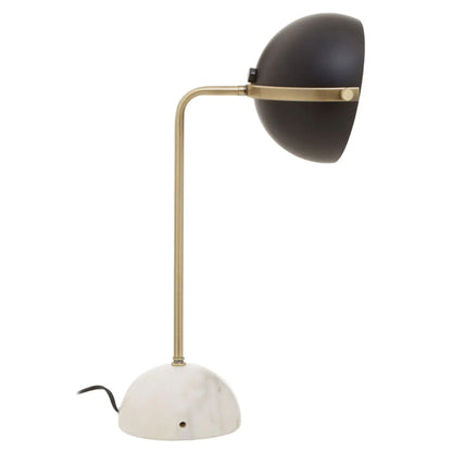Murdoch Black Metal Table Lamp With White Marble Base