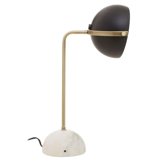 Murdoch Black Metal Table Lamp With White Marble Base