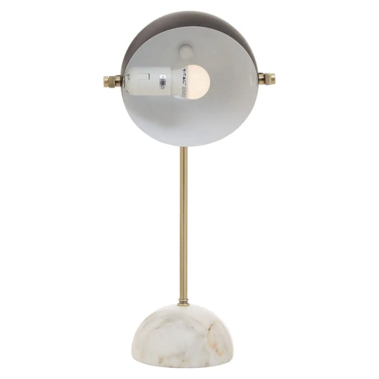 Murdoch Black Metal Table Lamp With White Marble Base