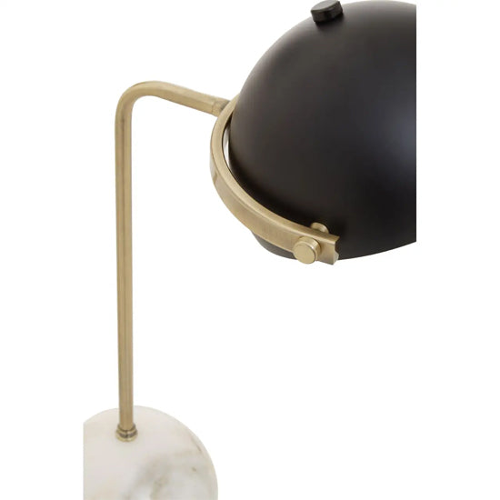 Murdoch Black Metal Table Lamp With White Marble Base