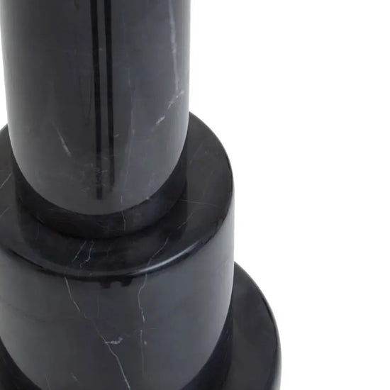 Elara White Shade Table Lamp With Black Marble Base