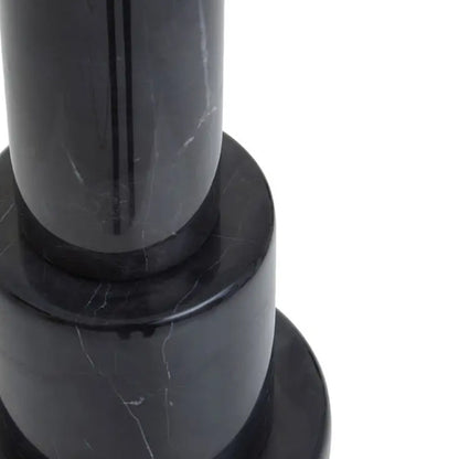 Elara White Shade Table Lamp With Black Marble Base