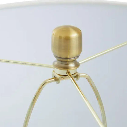 Elara White Shade Table Lamp With Black Marble Base