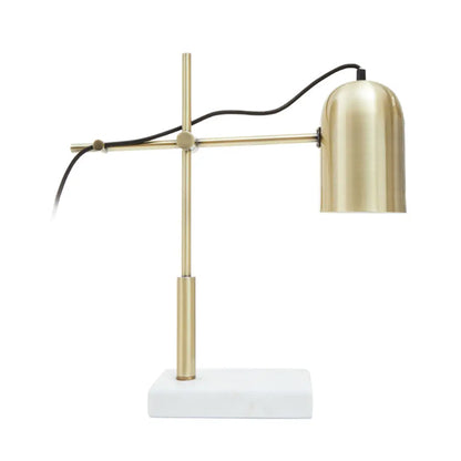 Equipoise Gold Shade Table Lamp With And White Marble Base