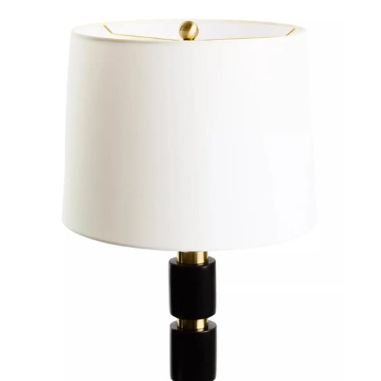 Nula White Shade Table Lamp With Black And Gold Base