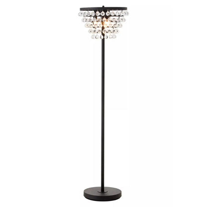 Hutchinson Clear Crystal Floor Lamp With Black Metal Base