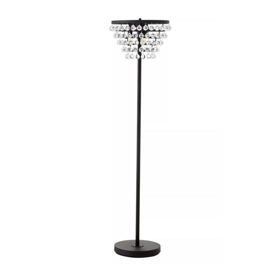 Hutchinson Clear Crystal Floor Lamp With Black Metal Base