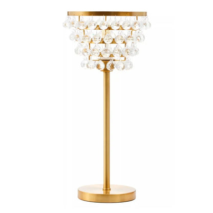 Hutchinson Clear Crystal Table Lamp With Gold Metal Base