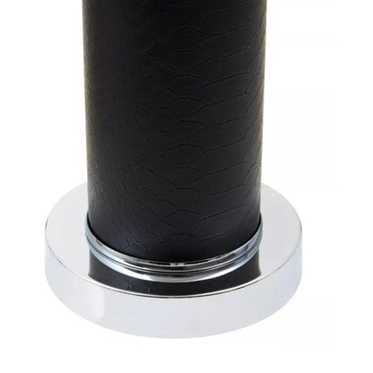 Hanah Black Snake Leather Effect Shade Table Lamp With Chrome Base