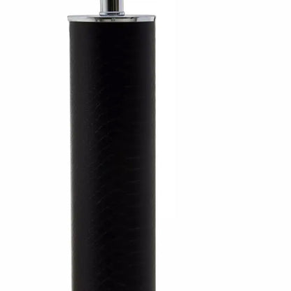 Hanah Black Snake Leather Effect Shade Table Lamp With Chrome Base