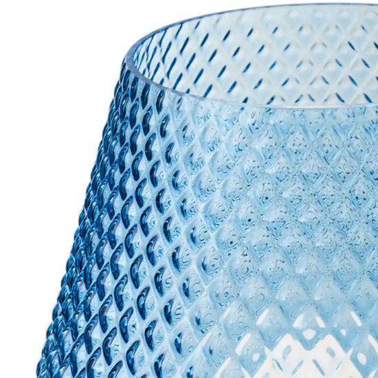 Noble Blue Glass Shade Table Lamp With Gold Metal Base