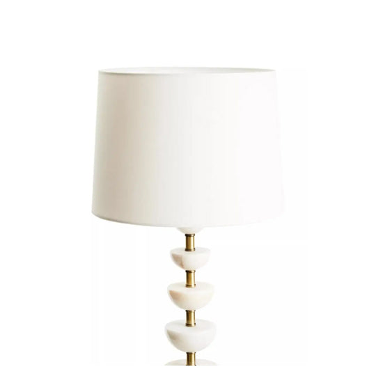 Nula White Shade Table Lamp With White And Gold Base