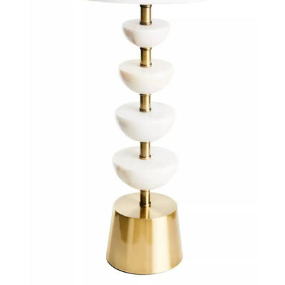 Nula White Shade Table Lamp With White And Gold Base