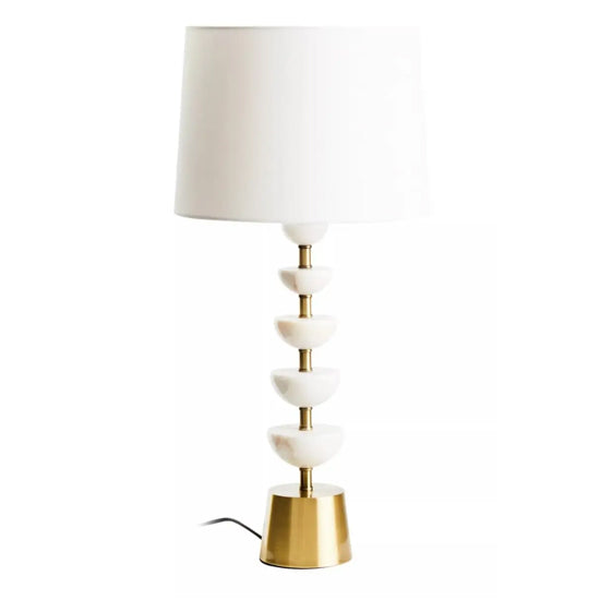 Nula White Shade Table Lamp With White And Gold Base