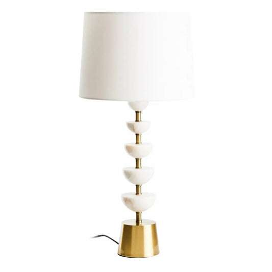 Nula White Shade Table Lamp With White And Gold Base