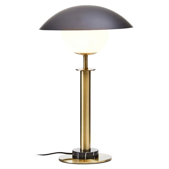 Octavia Black Top Table Lamp With Gold Metal Body And Black Marble Base