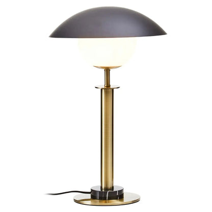 Octavia Black Top Table Lamp With Gold Metal Body And Black Marble Base
