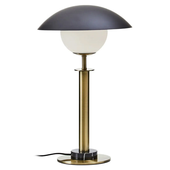 Octavia Black Top Table Lamp With Gold Metal Body And Black Marble Base