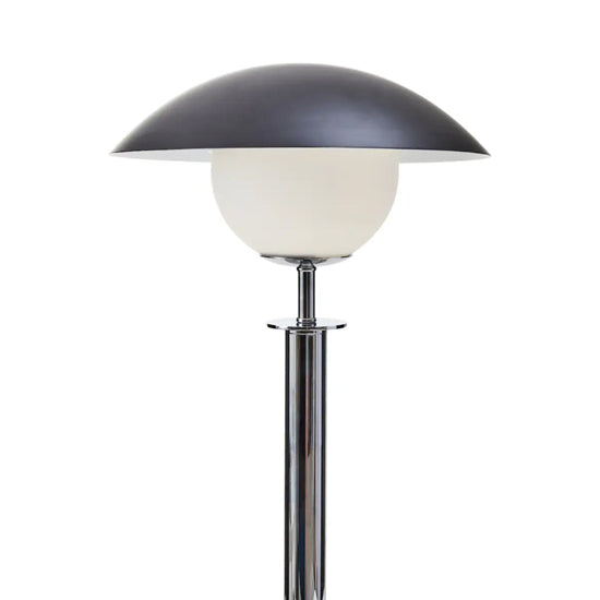 Octavia Black Top Table Lamp With Silver Metal Body And Black Marble Base
