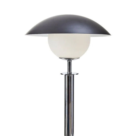 Octavia Black Top Table Lamp With Silver Metal Body And Black Marble Base