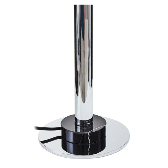 Octavia Black Top Table Lamp With Silver Metal Body And Black Marble Base