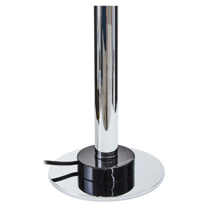 Octavia Black Top Table Lamp With Silver Metal Body And Black Marble Base
