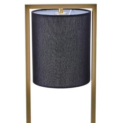 Lara Natural Fabric Shade Table Lamp With Gold Metal Frame