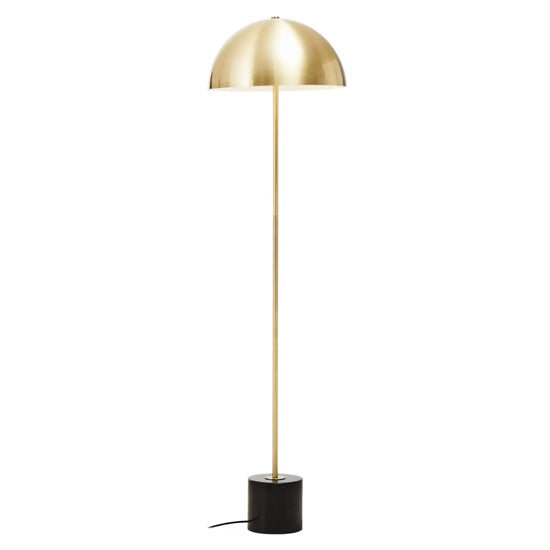Murdoch Brushed Brass Metal Table Lamp With Black Marble Base