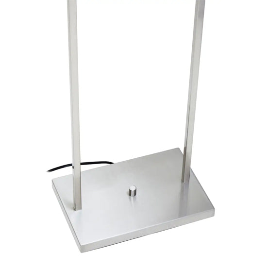 Atkins White Fabric Shade Floor Lamp With Satin Nickel Metal Frame