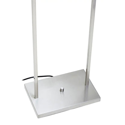 Atkins White Fabric Shade Floor Lamp With Satin Nickel Metal Frame