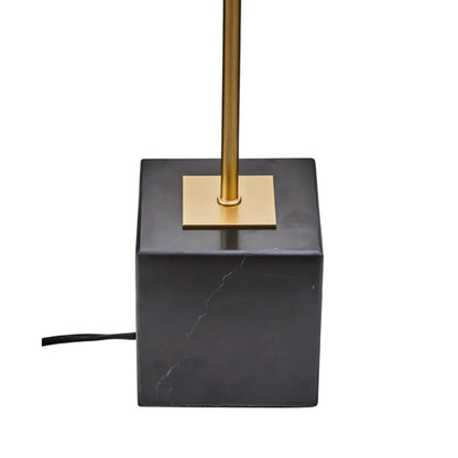 Murdoch Black Linen Shade Table Lamp With Black Marble Base