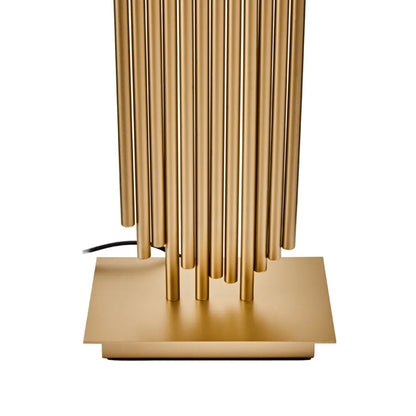 Impero Balck Linen Shade Table Lamp With Gold Iron Metal Base