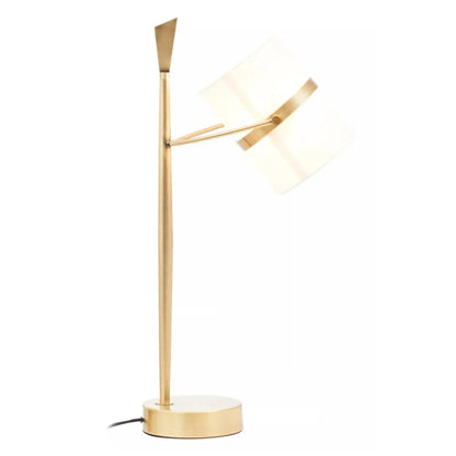 Elis Ivory frosted glass shade Table Lamp In Gold Base