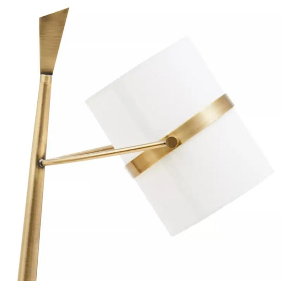 Elis Ivory frosted glass shade Table Lamp In Gold Base