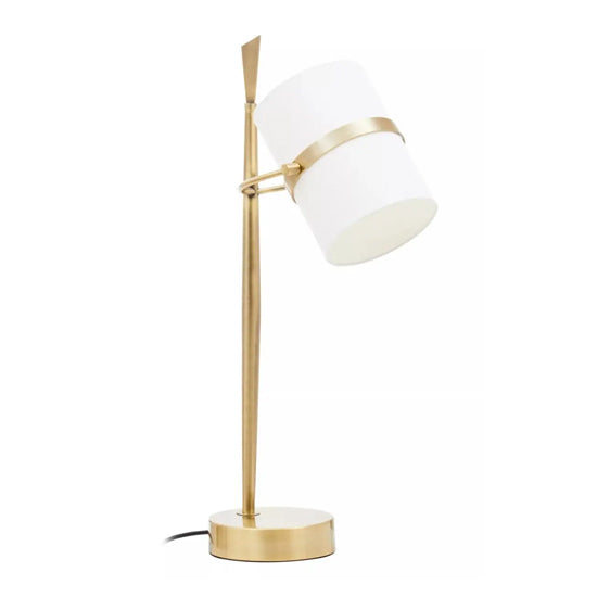 Elis Ivory frosted glass shade Table Lamp In Gold Base