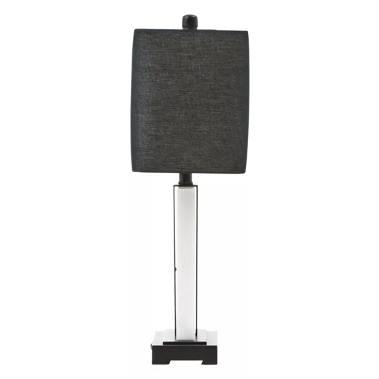 Elvie Black Fabric Shade Table Lamp With White Marble Base