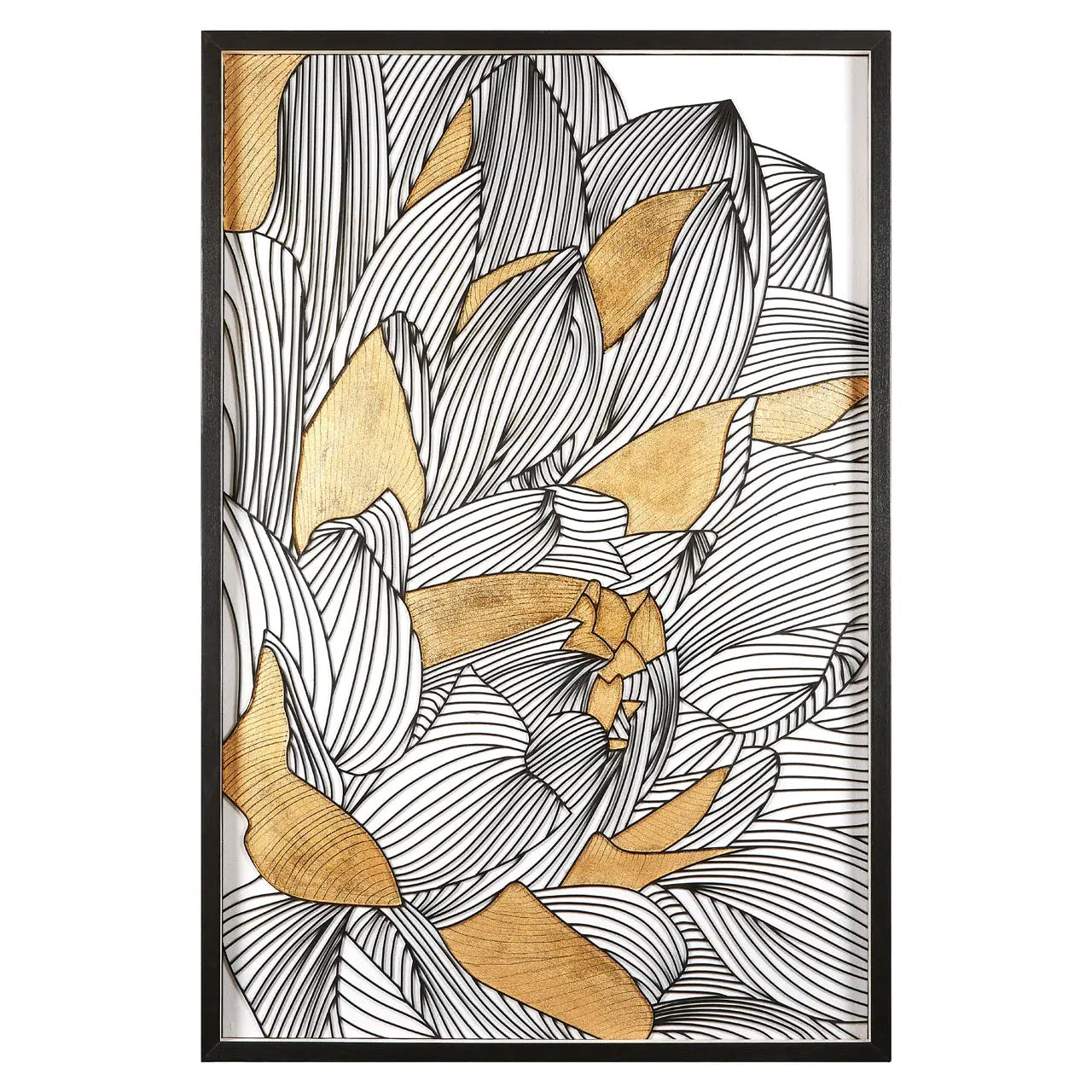 Modello Framed Botanical Wall Art In Bold Gold And Black Tones