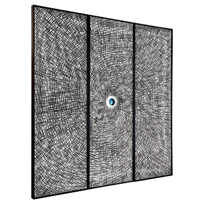Modello Wooden Carving And Circle Wall Art In Black