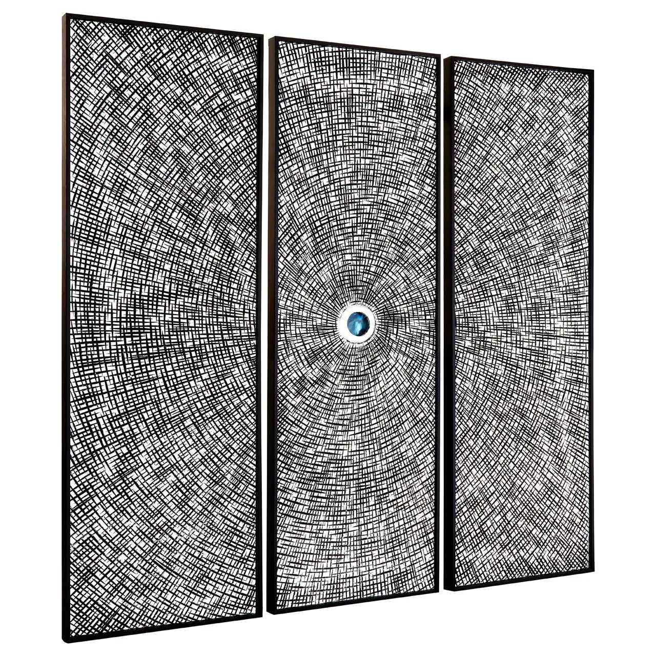 Modello Wooden Carving And Circle Wall Art In Black