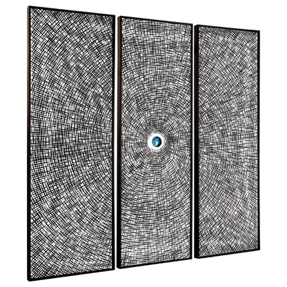 Modello Wooden Carving And Circle Wall Art In Black