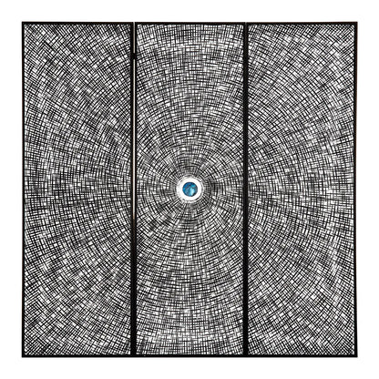 Modello Wooden Carving And Circle Wall Art In Black