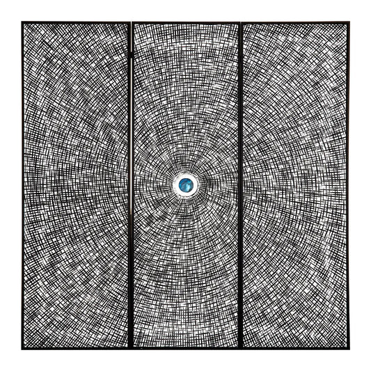 Modello Wooden Carving And Circle Wall Art In Black