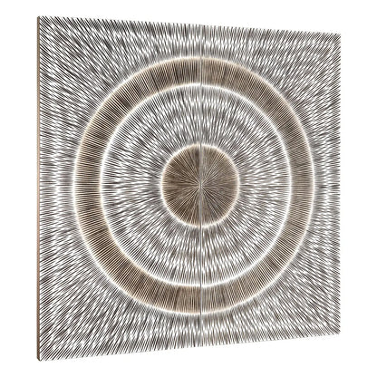Modello Wooden Carving Wall Art In Silver