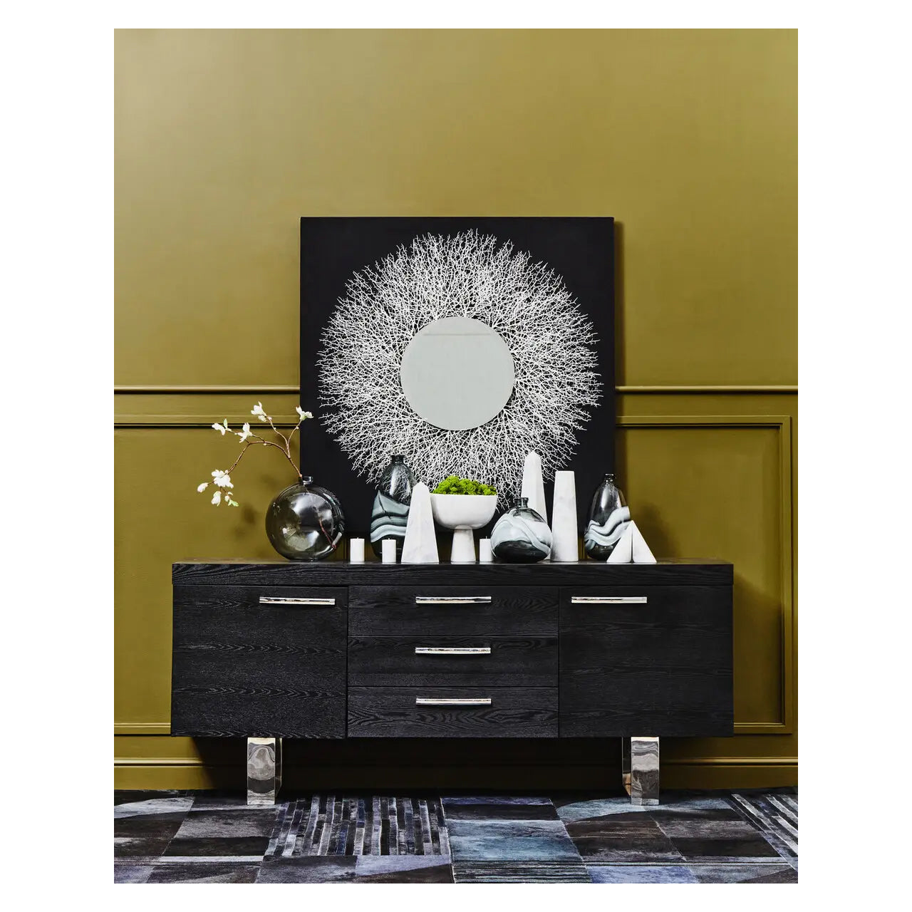 Modello Abstract Mirrored Wall Art In Silver