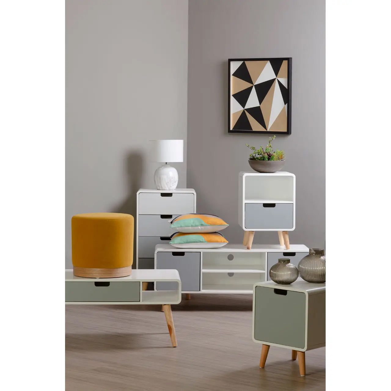 Modello Multi Geo Wall Art In Black And Gold