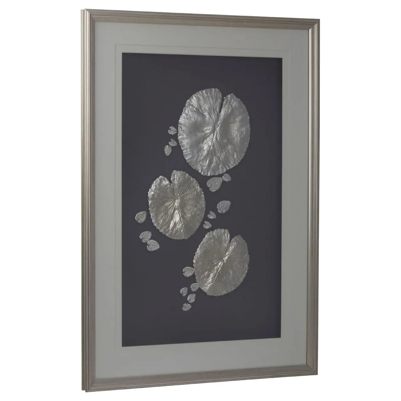 Nason Leaf Design Framed Wall Art In Silver