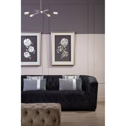 Nason Leaf Design Framed Wall Art In Silver